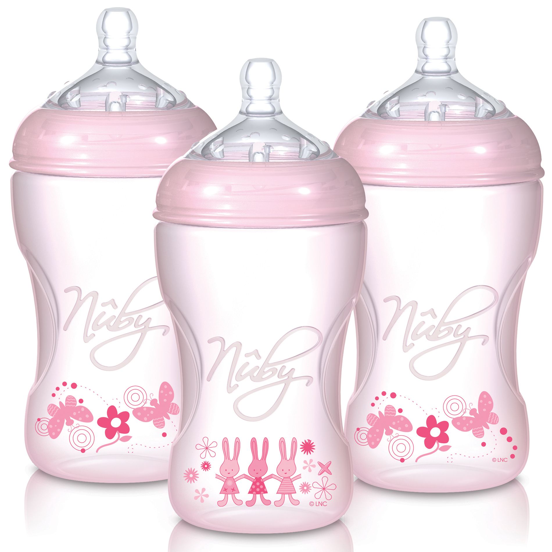 Luv N Care 3-Pack 10 oz. Printed & Tinted Light Pink Bottle with Medium Flow Nipple at Kmart.com