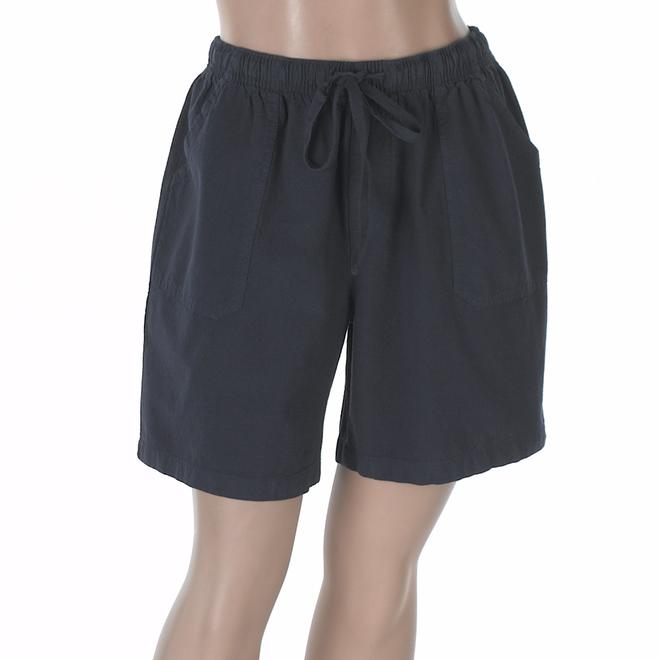Basic Editions Women's Garment Dyed 100 Cotton PullOn Shorts