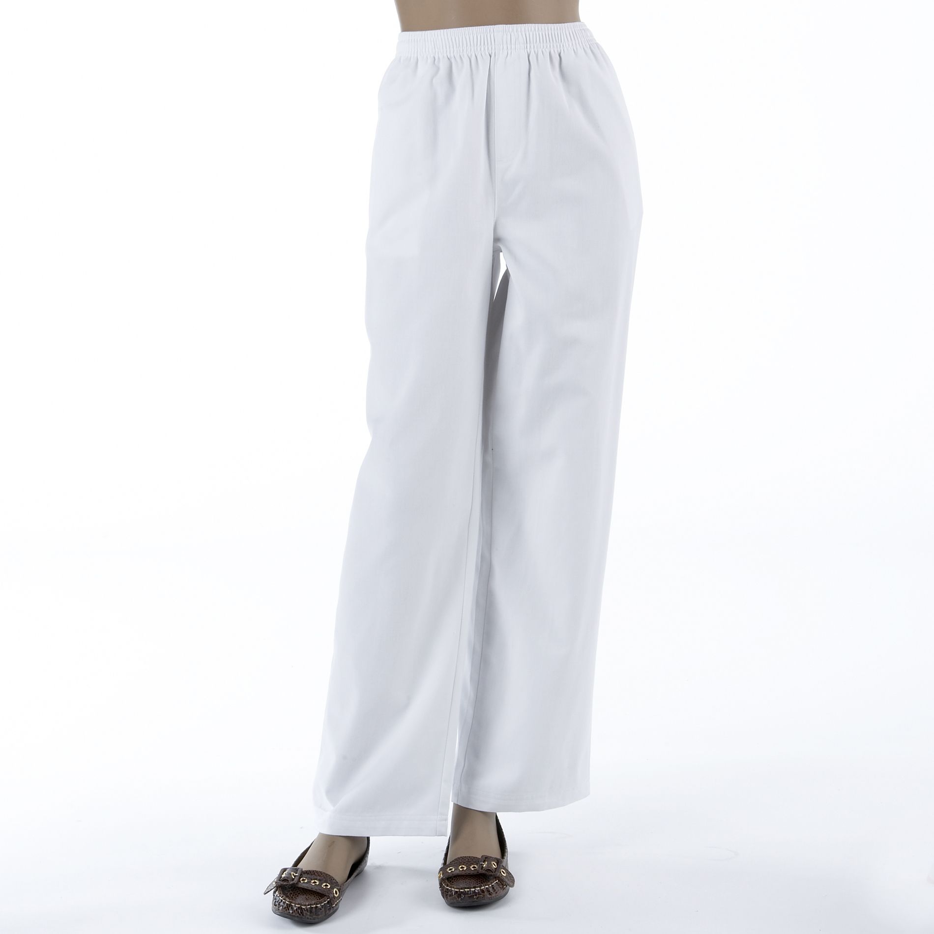 Basic Editions Women's Petite Twill Pull-on 100% Cotton Pant