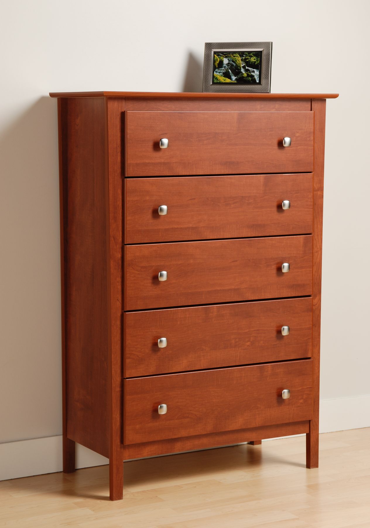 Prepac Berkshire Cherry 5 Drawer Chest at mygofer.com