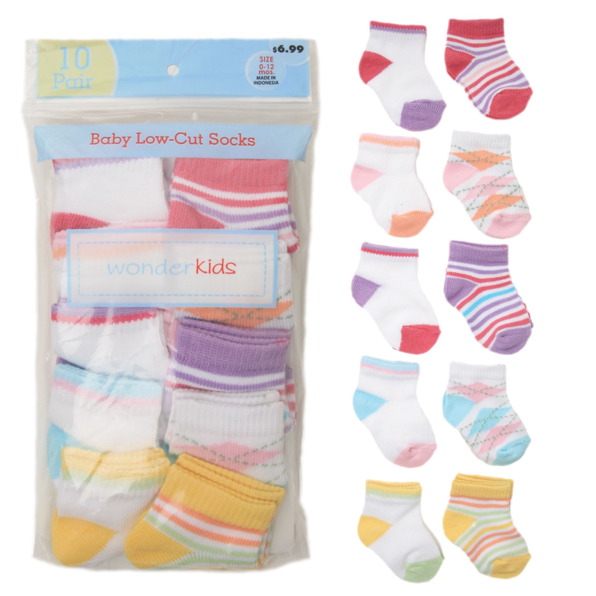 WonderKids Infant Girl's 10-Pair Lowcut Socks at Kmart.com