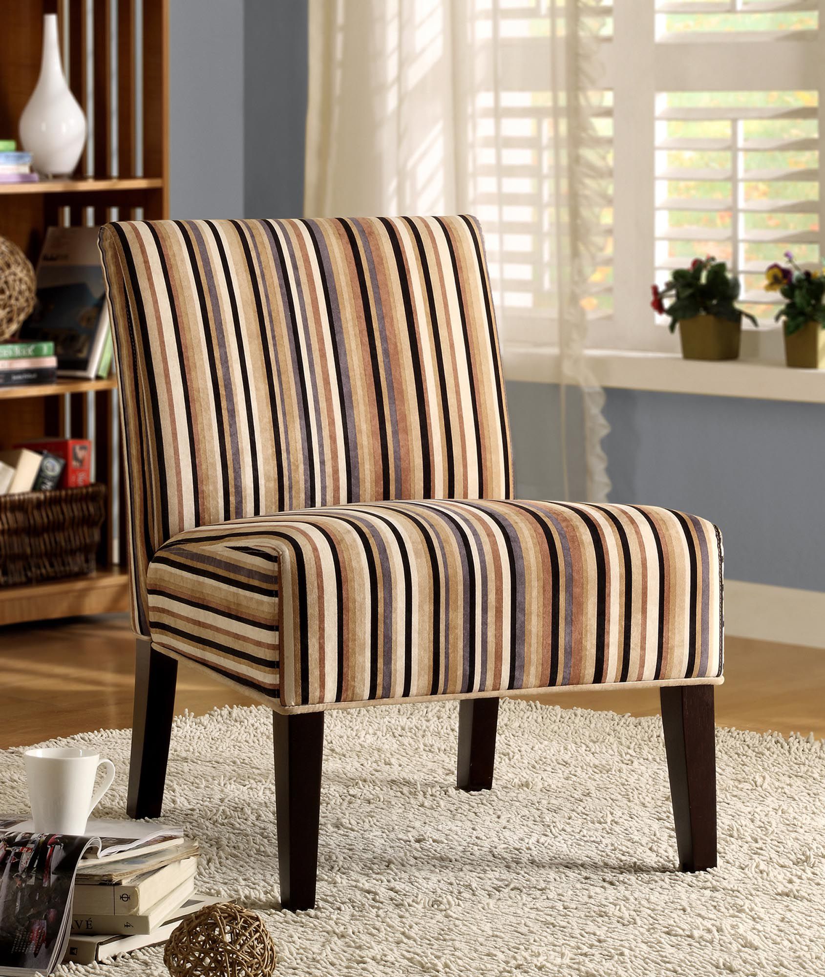 Oxford Creek Contemporary Accent Chair in Striped Fabric Shop Your