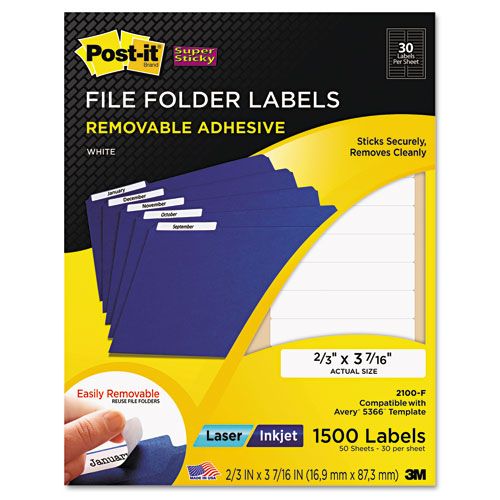 Post-it Super Sticky Removable File Folder Labels