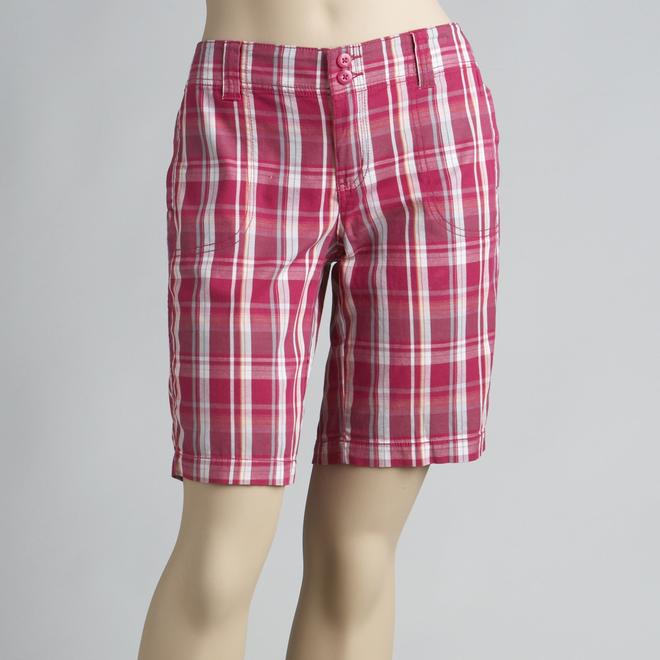 Route 66 Women's Plaid Twill Bermuda Shorts