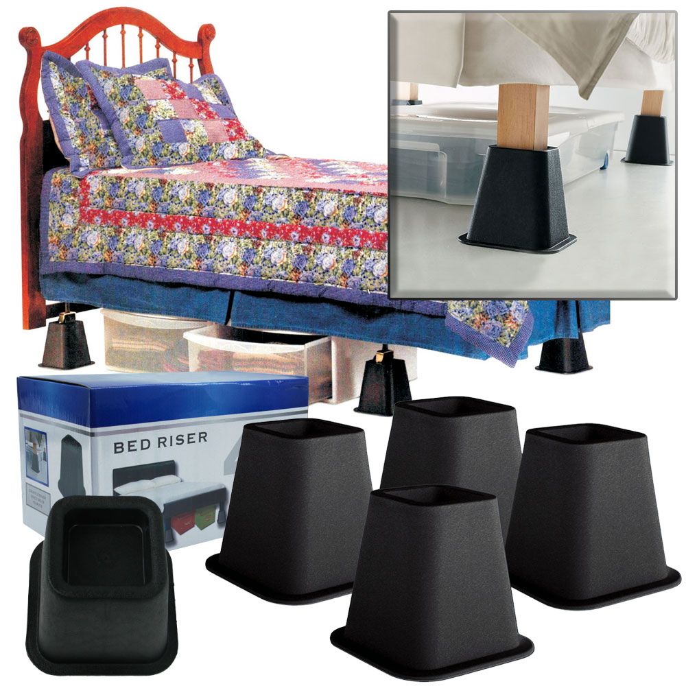 Trademark Tools 4 Pack of Black Bed Risers – 6 Inches - As Seen on TV at Sears.com