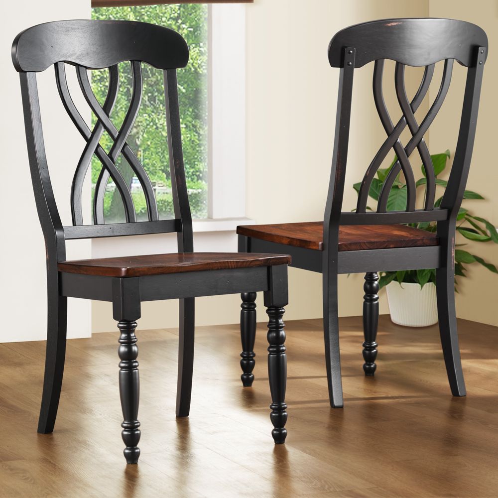 Oxford Creek Simple Countryside Chairs in Black/Oak(Set of 2) at Kmart.com