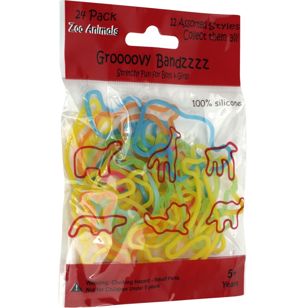 Groooovy Bandzzzz Shaped Rubber Bands - Zoo Animals - 24