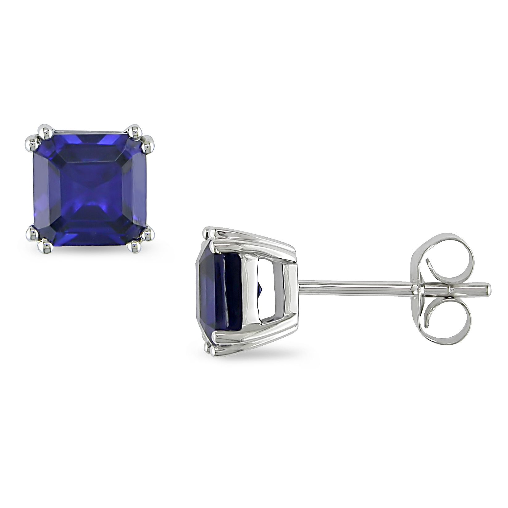 2 ct. t.w.* Created Blue Sapphire Earrings in 10k White Gold at Kmart.com