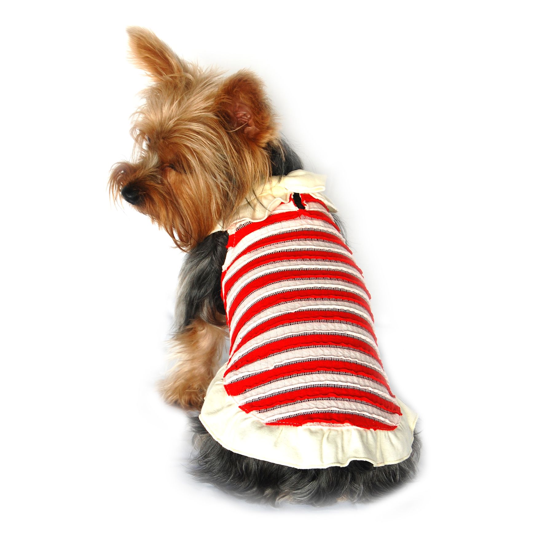 Red Sunny Stripe Dog Top - Extra Small