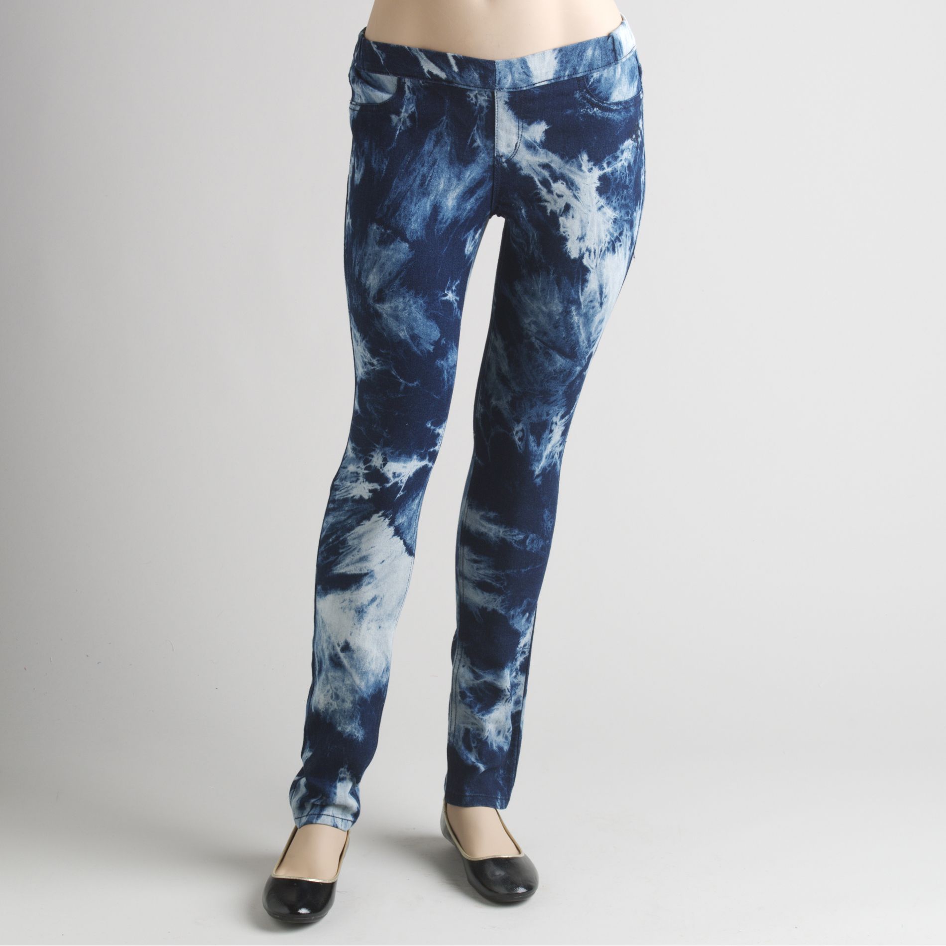 Plus Bleach Spot Denim Look Leggings