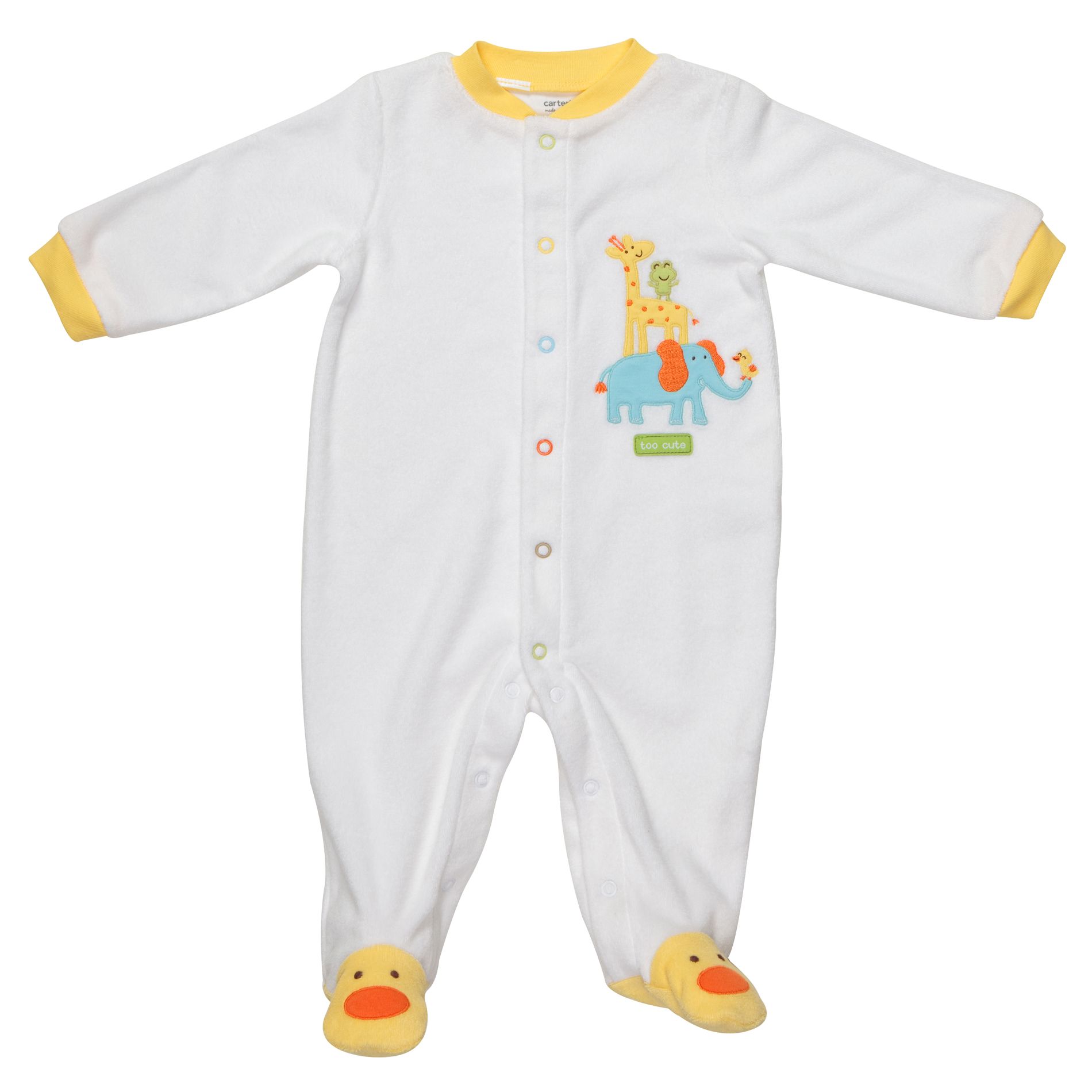 Carter's Newborn Unisex Terry Sleep & Play - Yellow at mygofer.com
