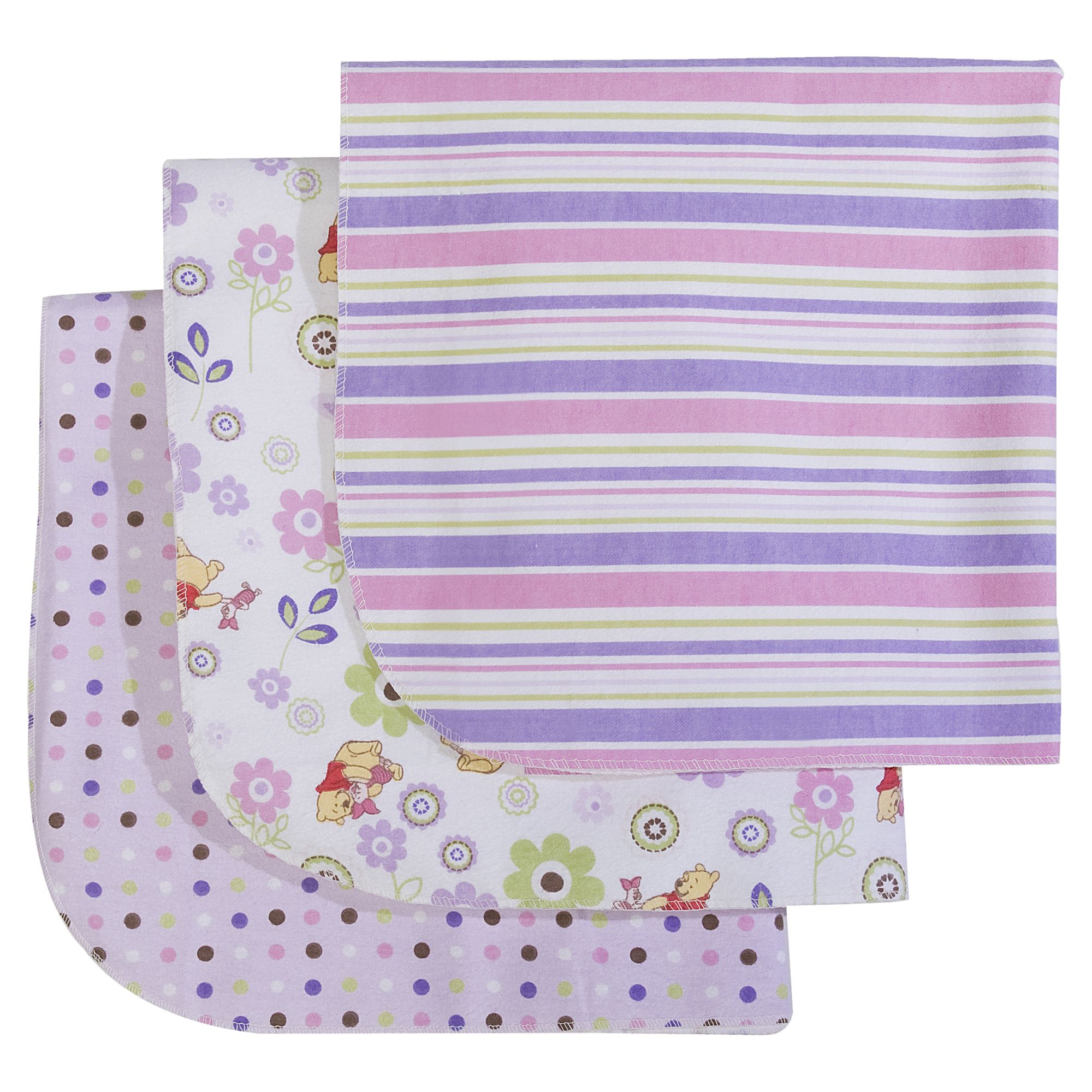 Disney Winnie The Pooh Girl 3 Pack Receiving Blanket-White, Lavender at Kmart.com