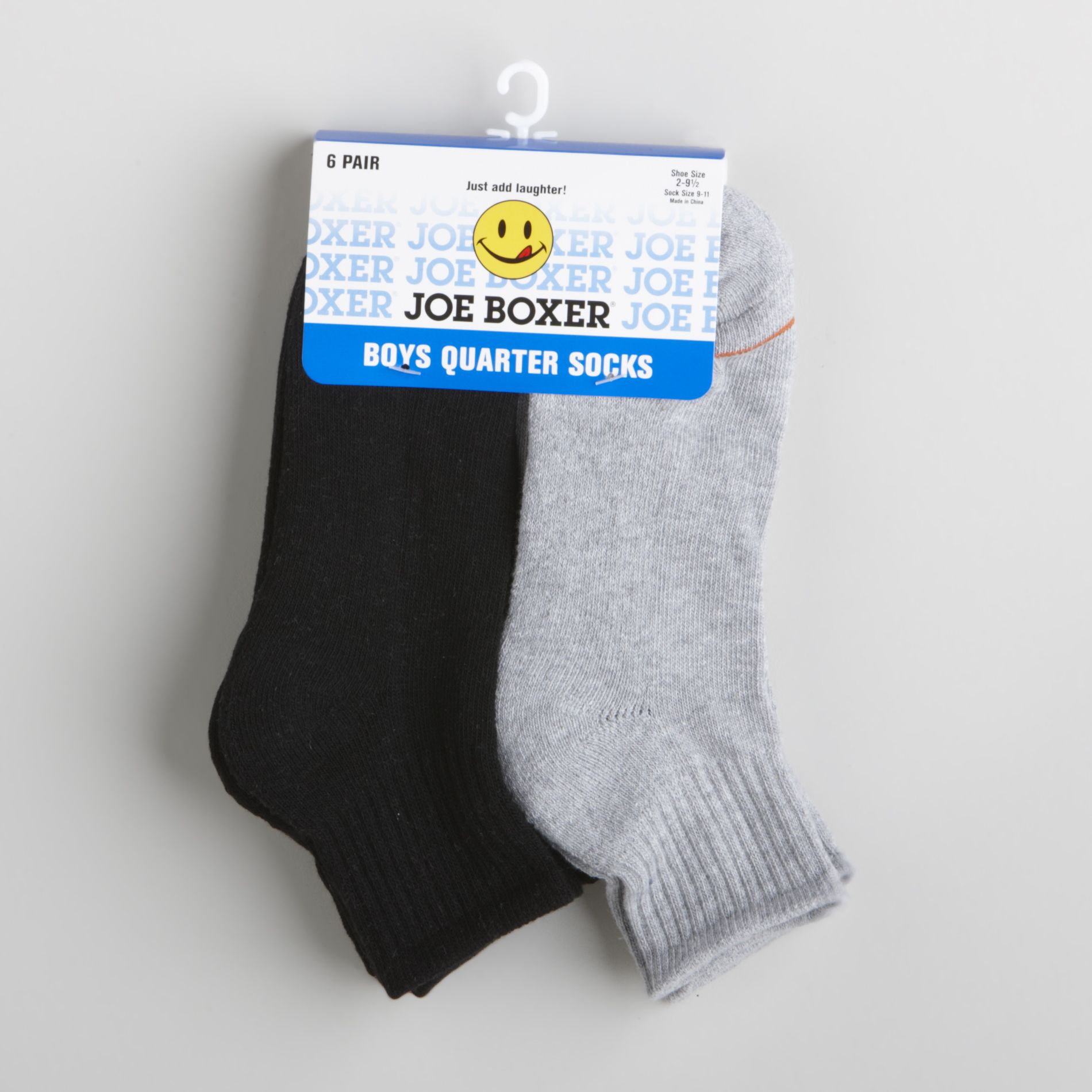 Joe Boxer Boy's 6-11 Six-Pair Quarter Socks - Gray/Black at Sears.com