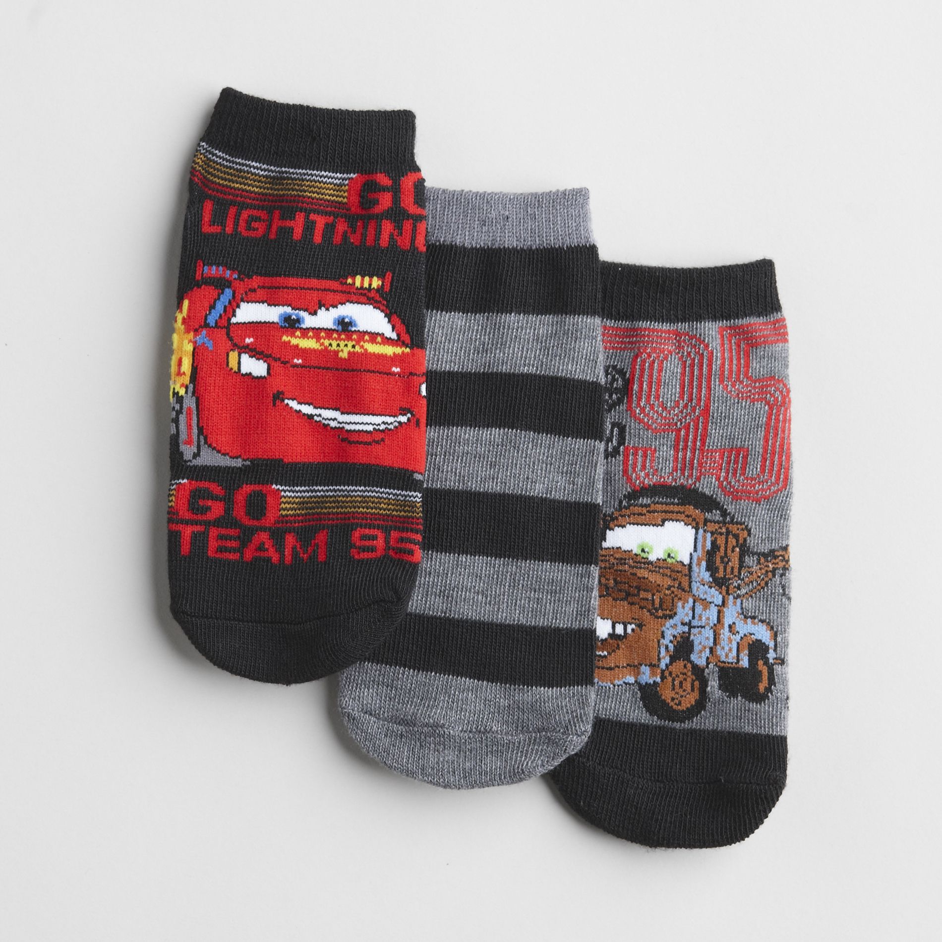 Disney Boy's 420 3 Pair Lightning Mcqueen Socks Size 68.5