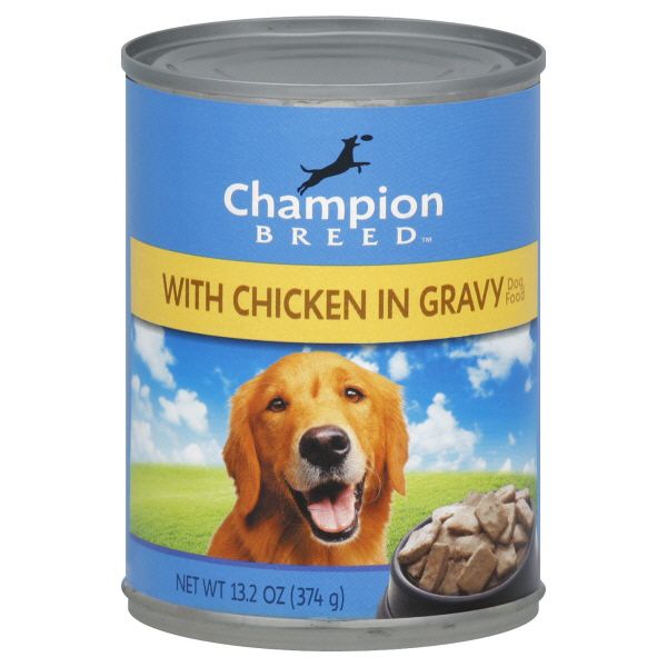 Champion Breed CHICKEN SLICES IN GRAVY 13.2OZ CAN DOG FOOD at mygofer.com