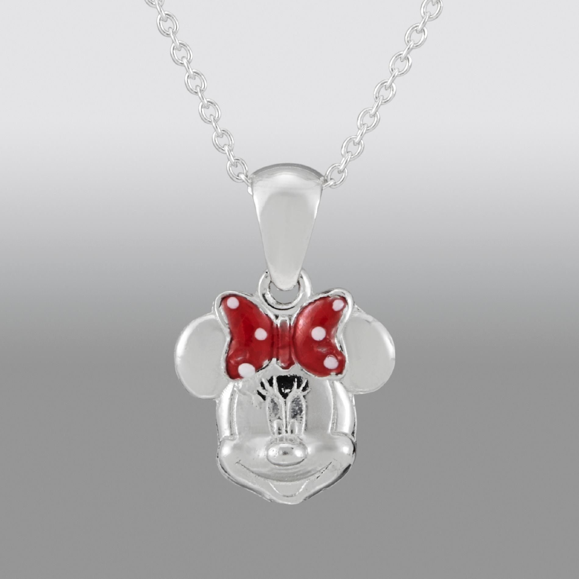 Disney Sterling Silver Minnie Mouse Pendant with Red Enamel Bow at Kmart.com