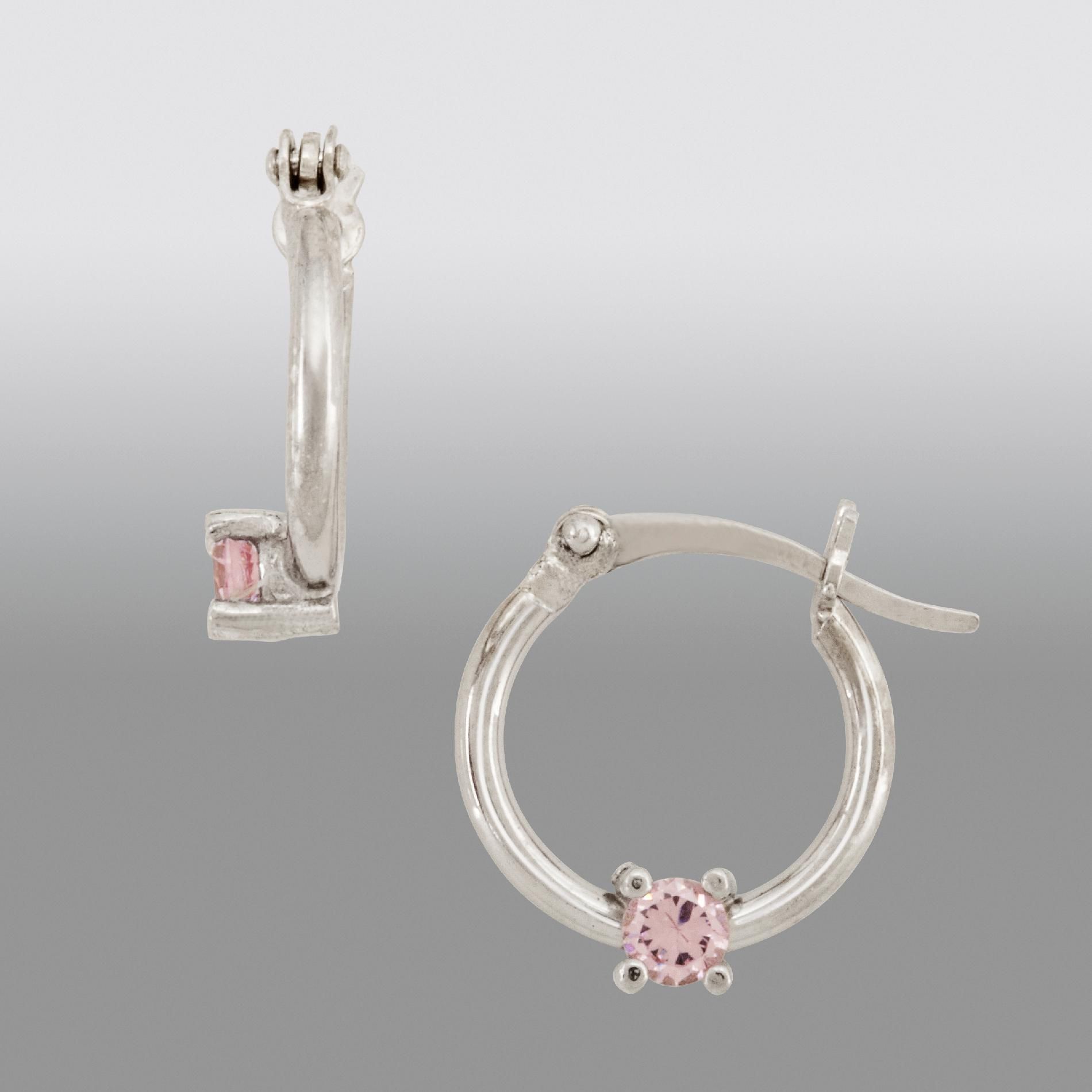 Disney Sterling Silver Princess Pink Cubic Zirconia Hoop Earrings at Sears.com