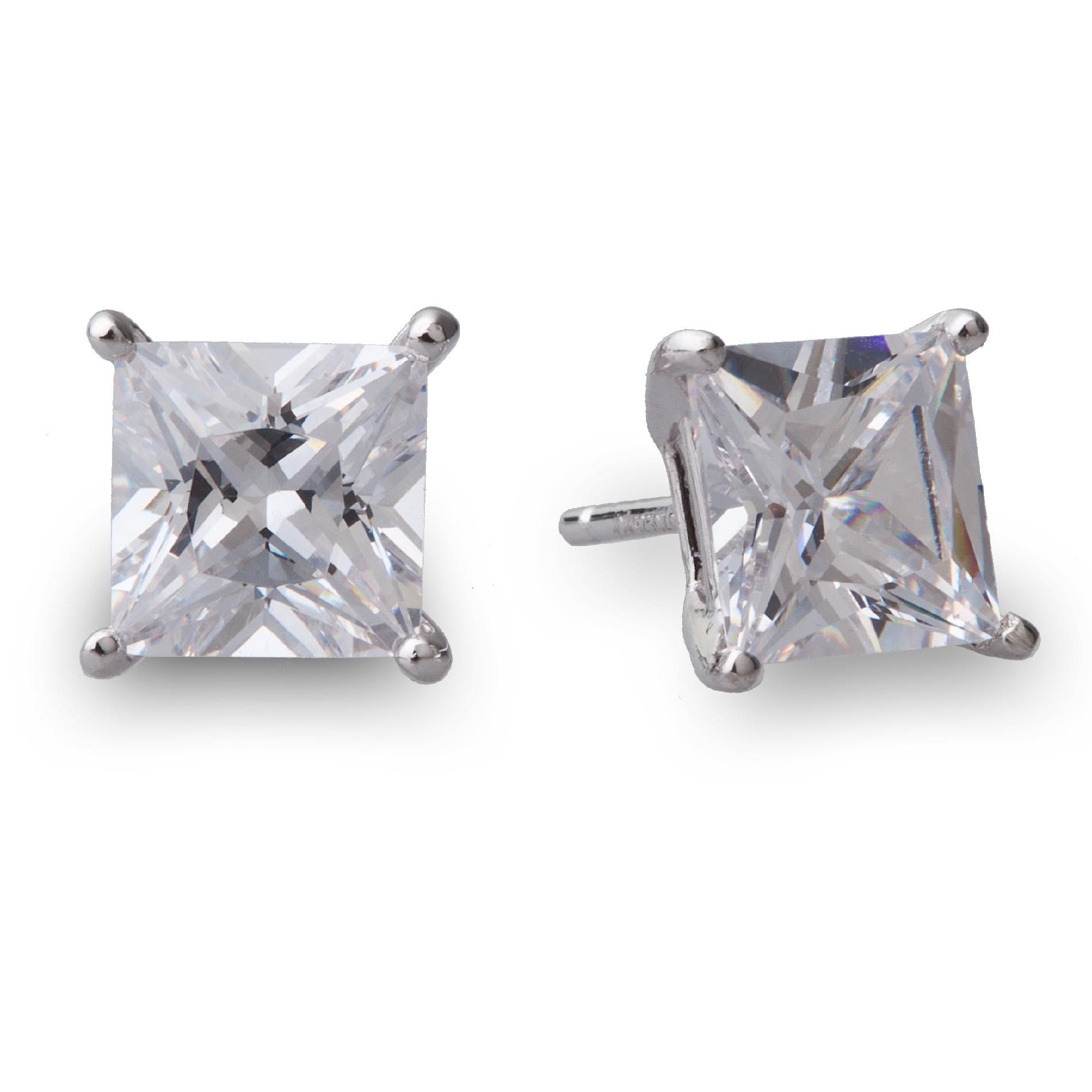 Diamonesse Sterling Silver Square Cubic Zirconia Stud Earrings at Kmart.com
