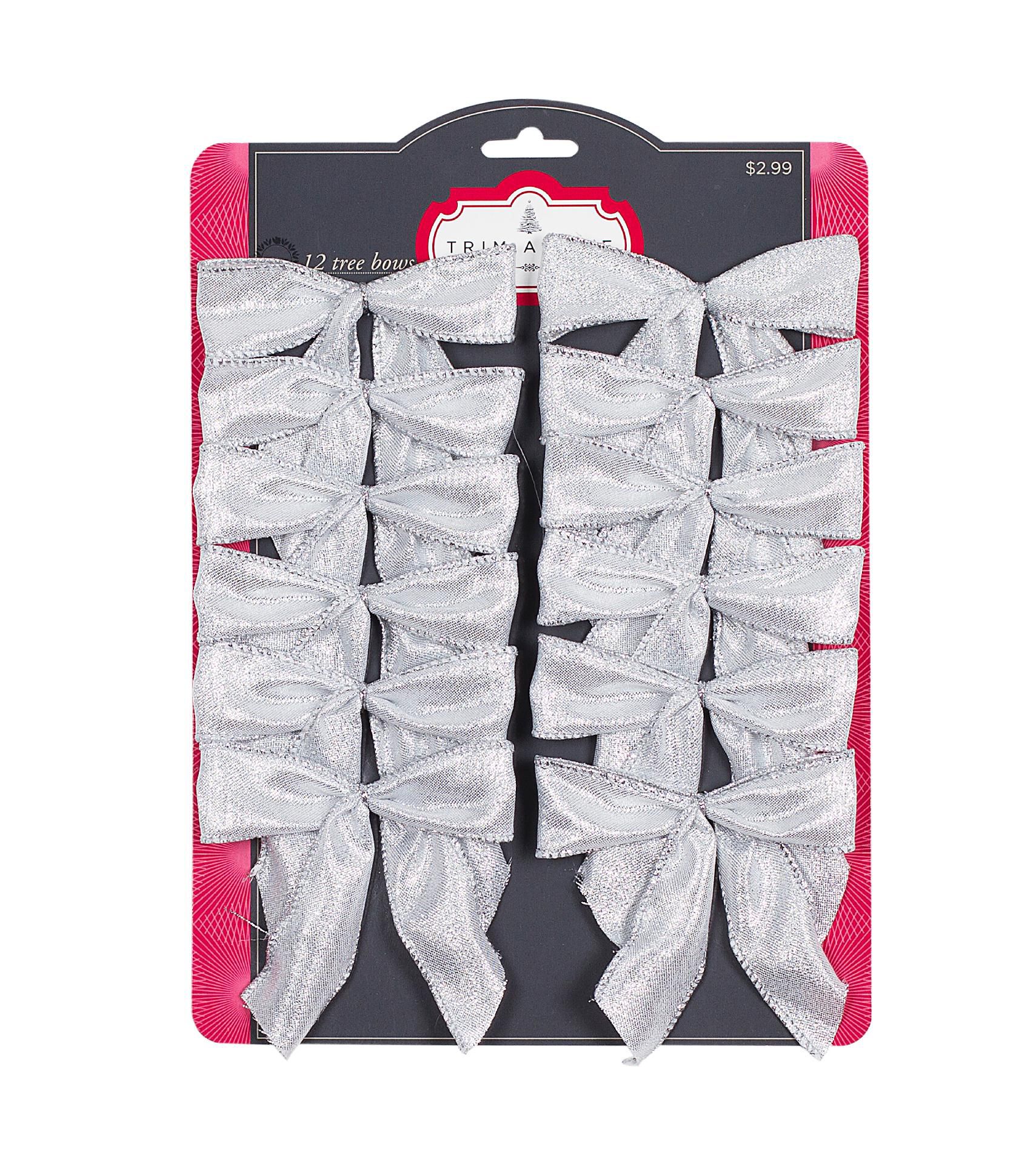 UPC 029083000066 product image for Trim A Home Lame Bows with Metallic Edge Christmas Decoration, 12 ct. | upcitemdb.com