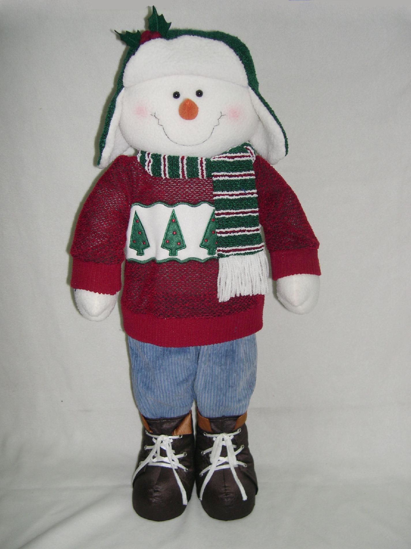 Trim A Home&reg; 31in Standing Christmas Snowman Kids - Green Hat at Kmart.com
