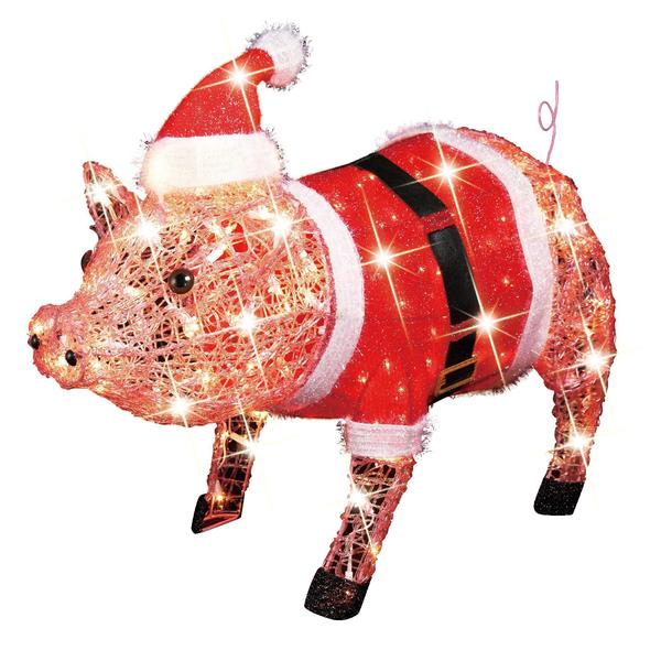 ... 30in Lighted Christmas Crystal Pig In Santa Coat | Sears Outlet