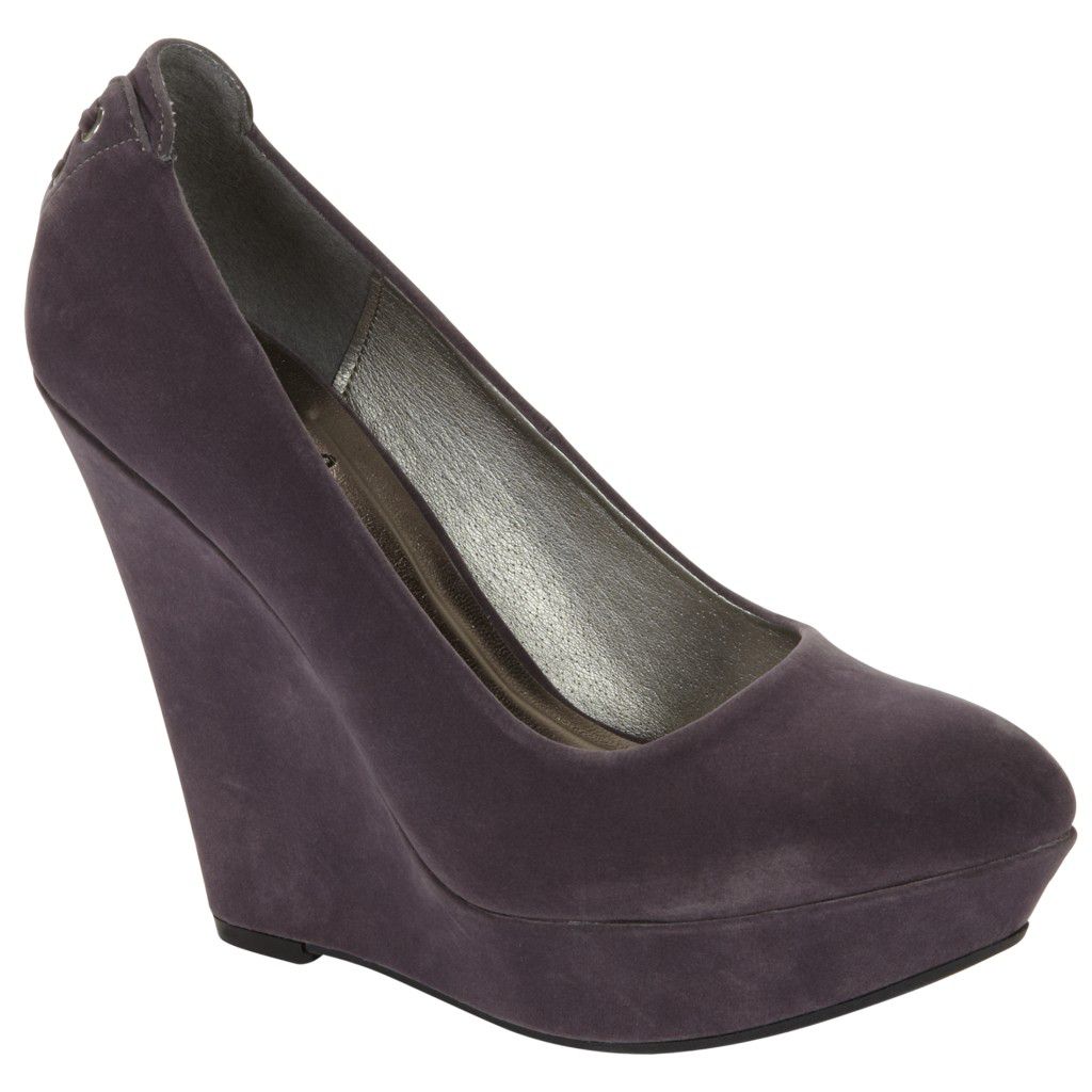 Qupid Women's Pulse Velvet Wedge - Charcoal at Kmart.com