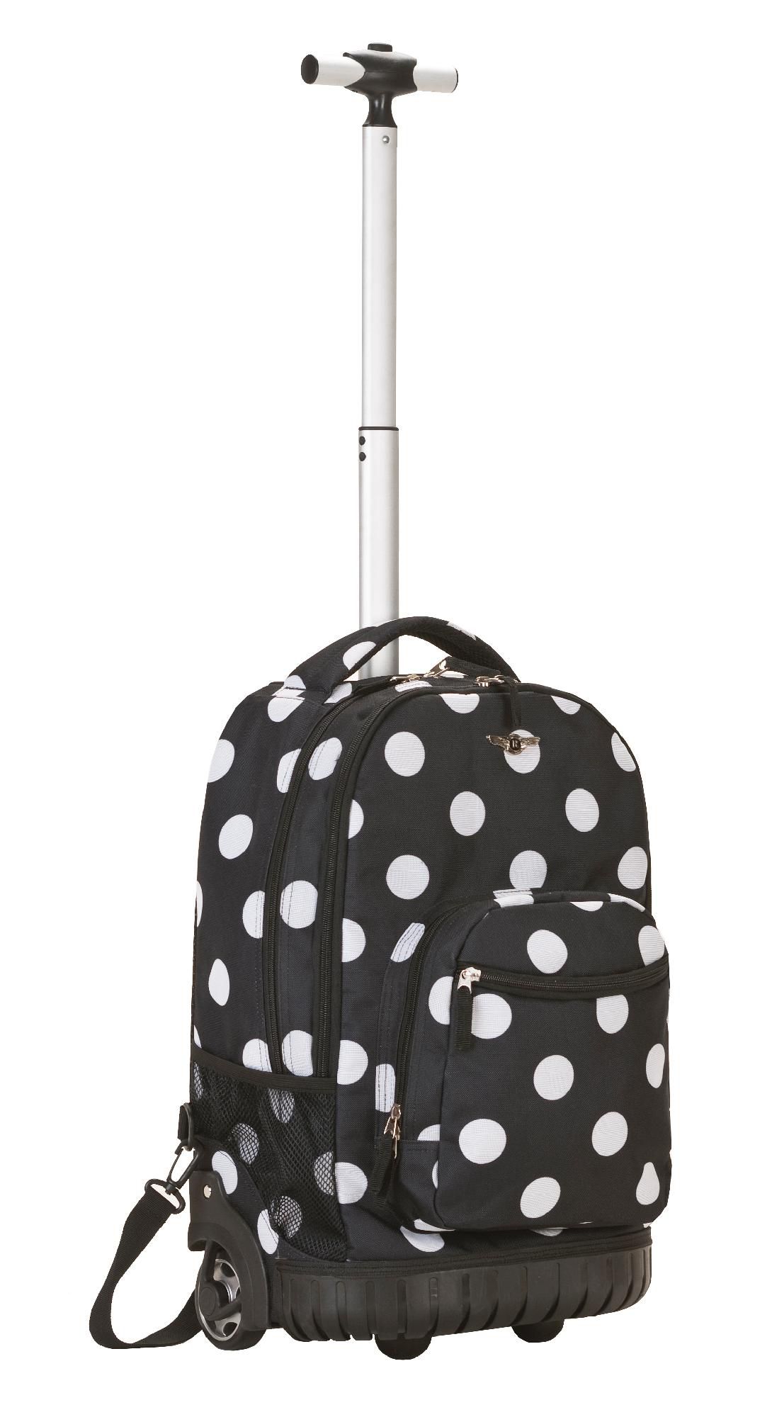 Rockland Fox Luggage 19" ROLLING BACKPACK, BLACK DOT at Sears.com
