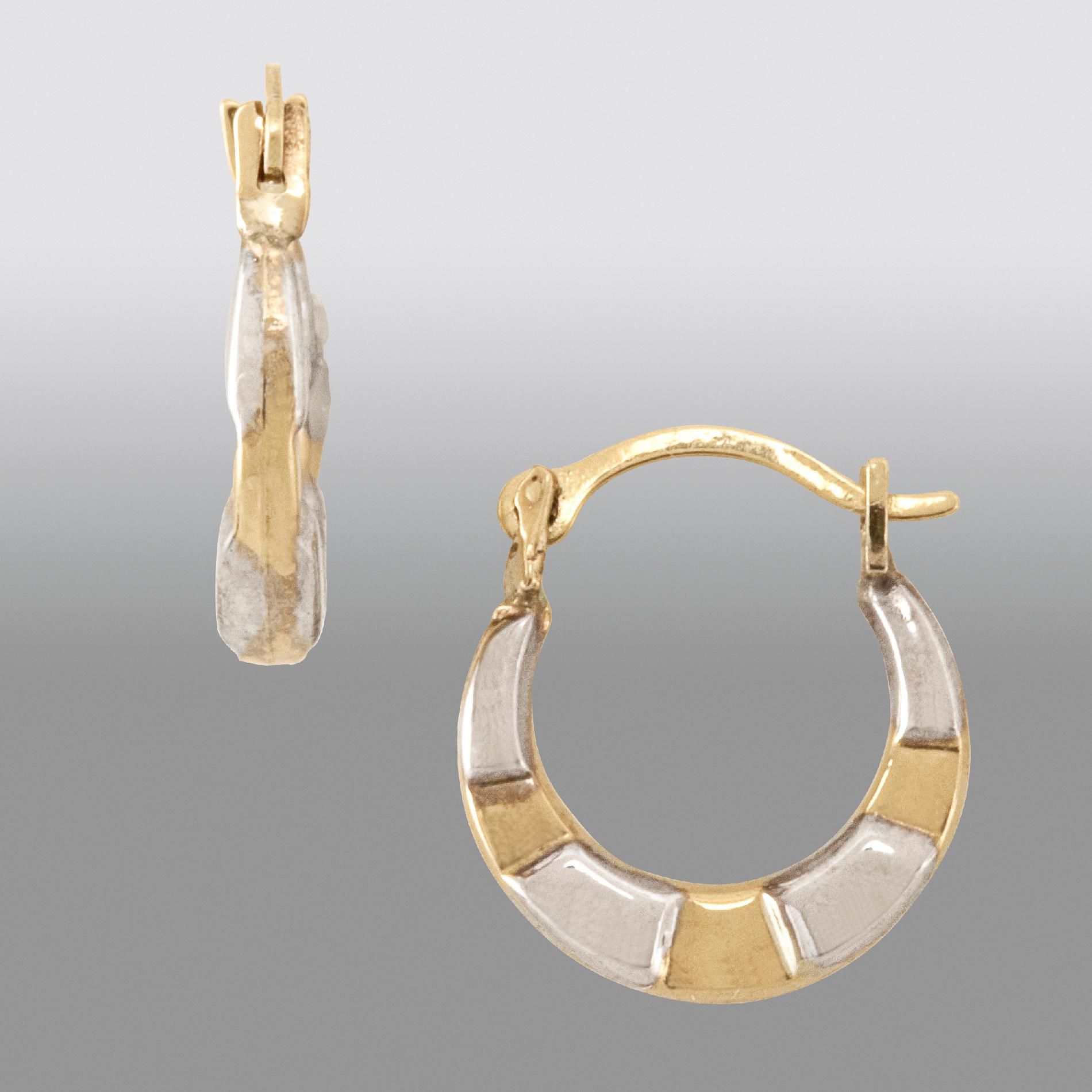 Childs Hoop Earring. 14K White and Yellow Gold at Kmart.com