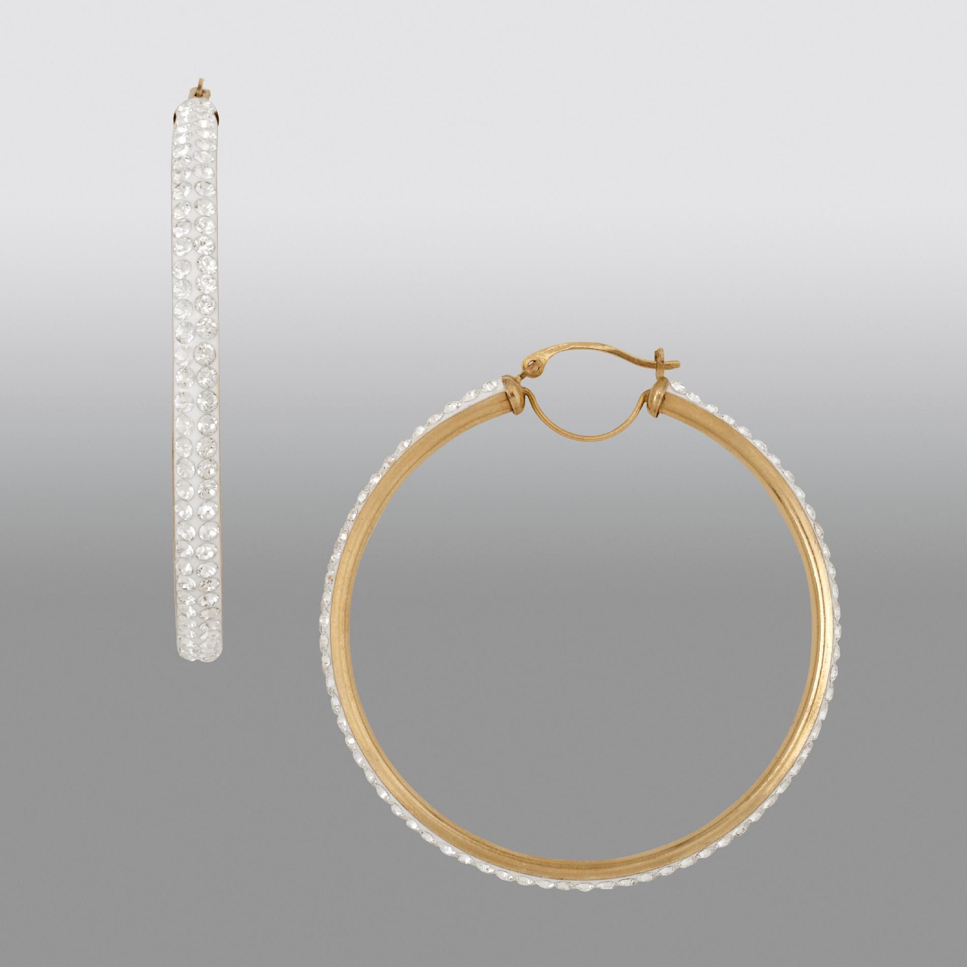 14kt Swarovski Crystal 40MM Round Hoop at Sears.com