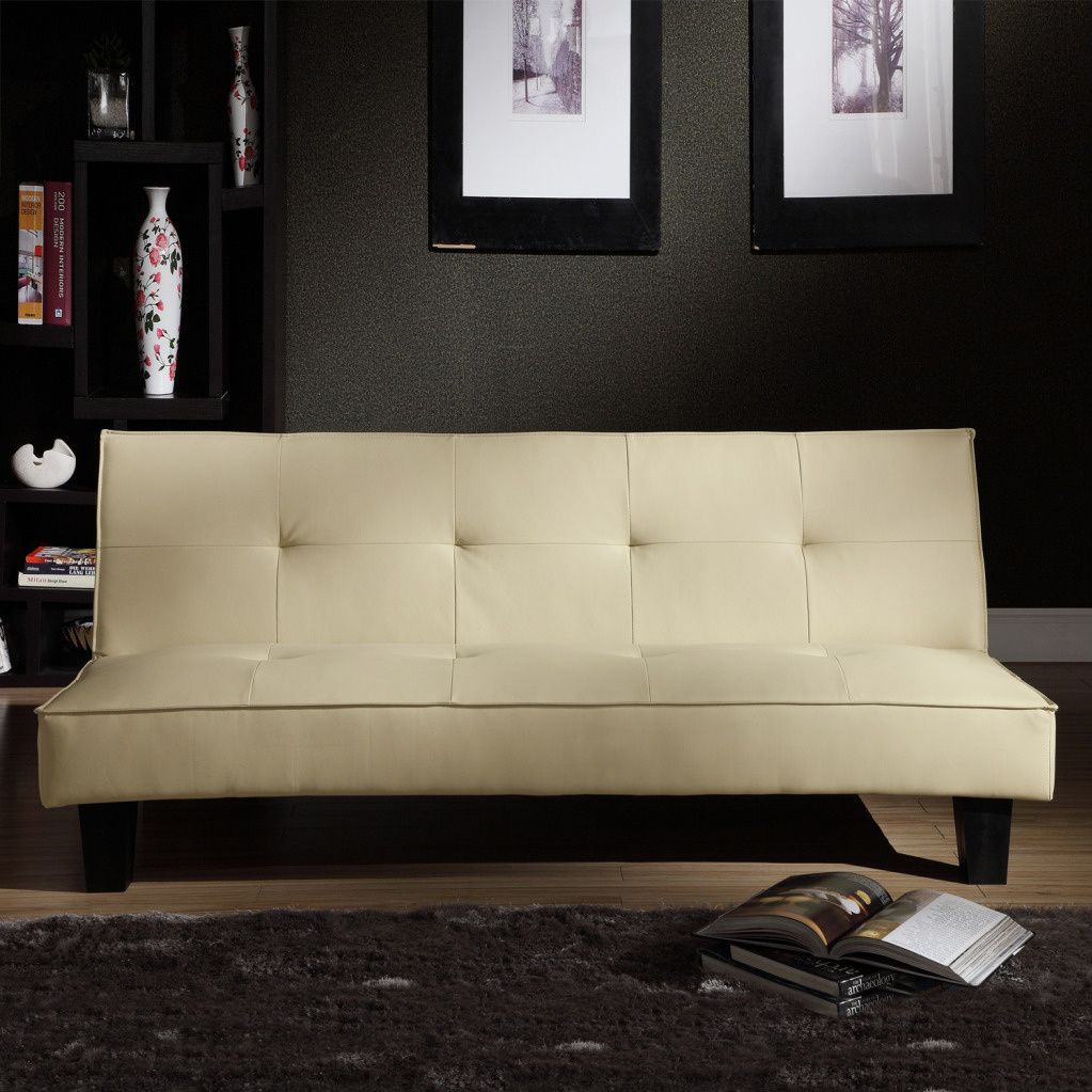 Oxford Creek Convertible Futon in Soft Beige Faux Leather at Kmart.com