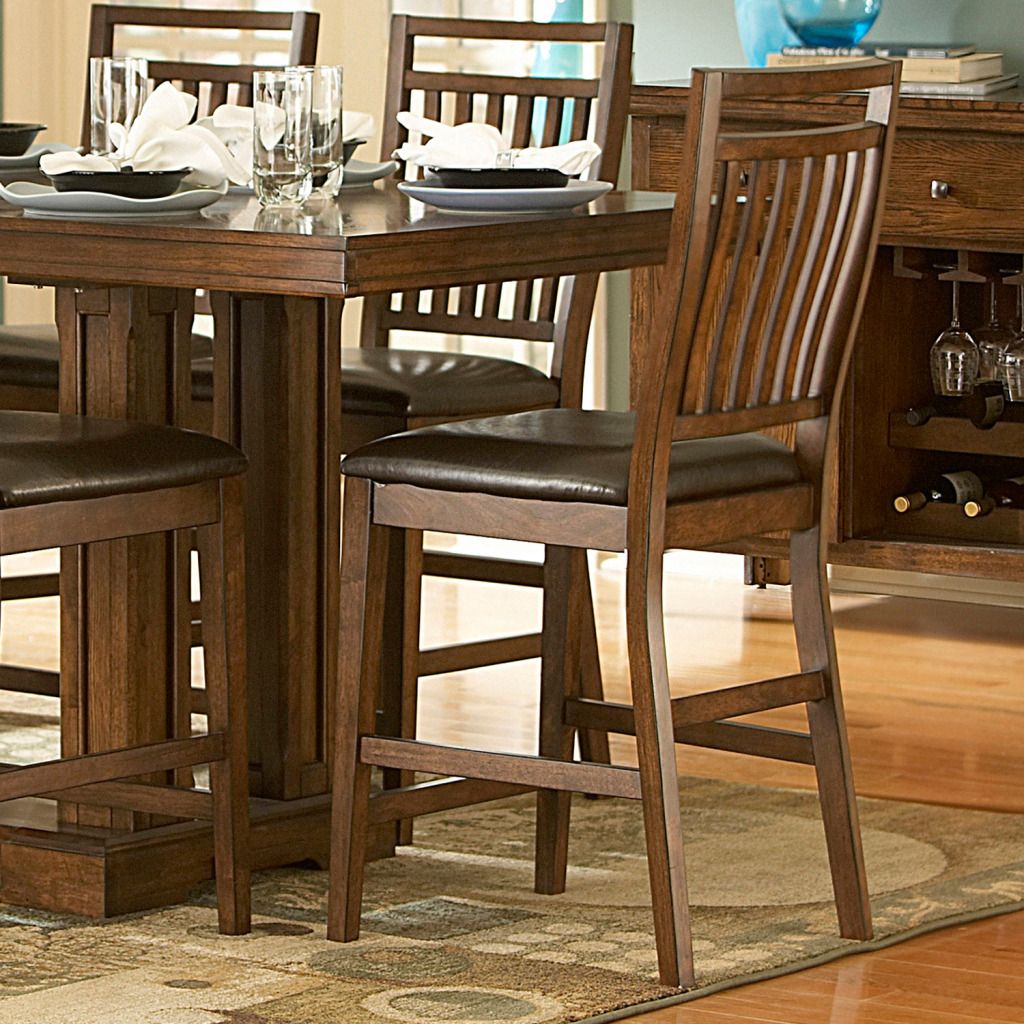 24 in. H Counter Height Chair in Medium Oak