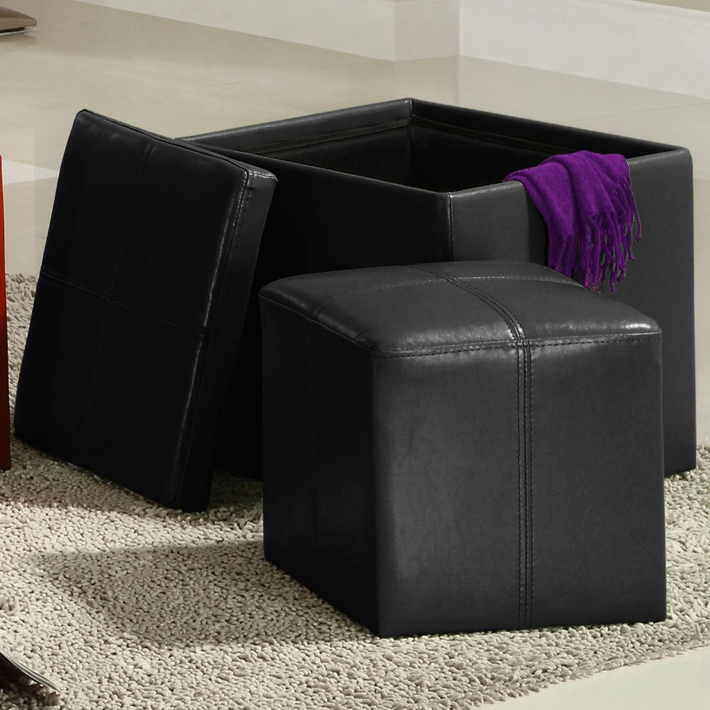 Oxford Creek Storage Cube Ottoman in Black at Kmart.com
