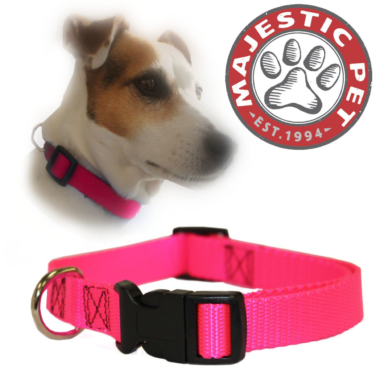Majestic Pet 14in - 20in Adjustable Collar Pink, 40 - 120 lbs dog at Kmart.com