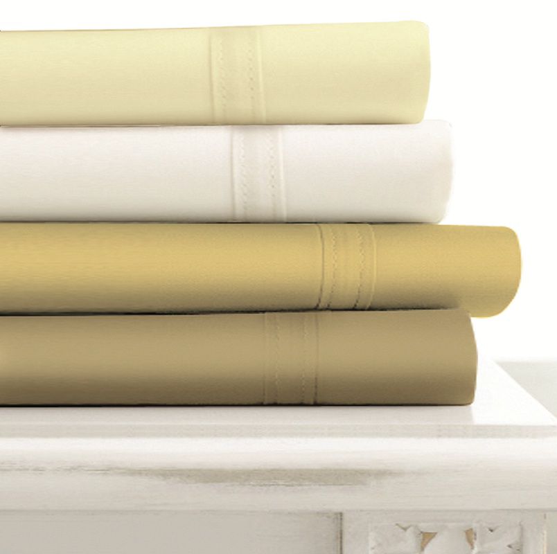 Tribeca Living Egyptian Cotton 500 Thread Count Extra Deep Pocket Sheet Set Cal King Ivory at Kmart.com