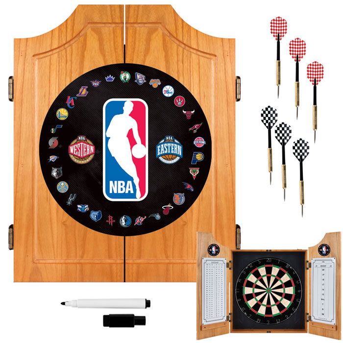 NBA Logo Beveled Wood Dart Cabinet Set at Sears.com