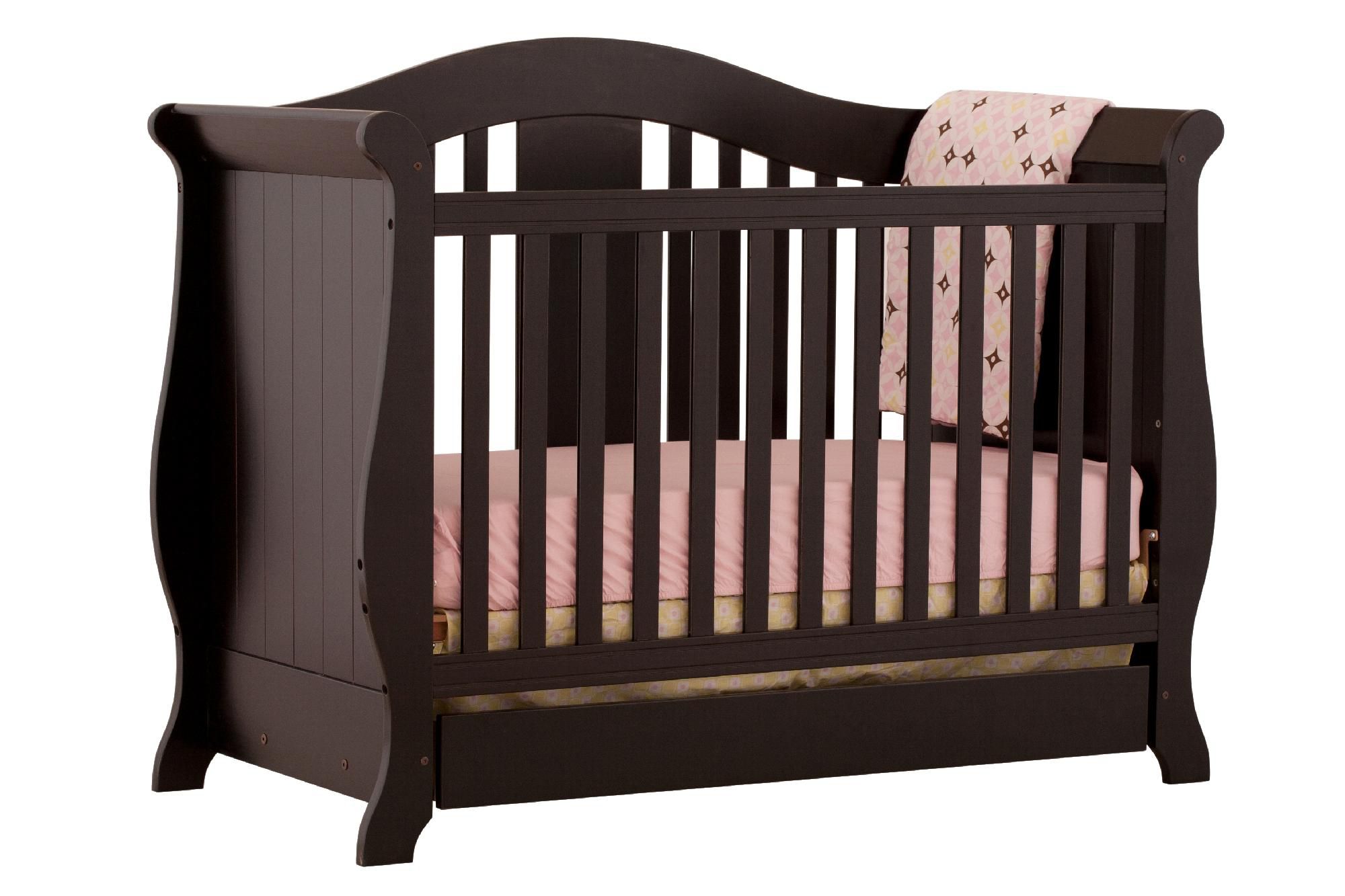Stork Craft Vittoria 3 in 1 Fixed Side Convertible Crib - Black at Kmart.com