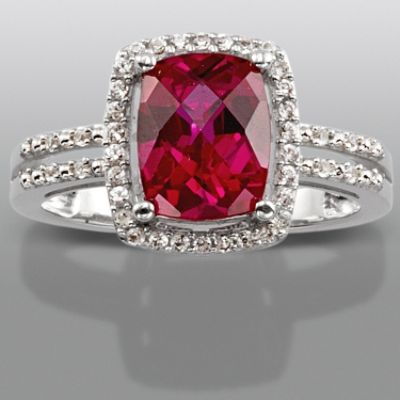 Lab Created Ruby & Lab Created White Sapphire Ring