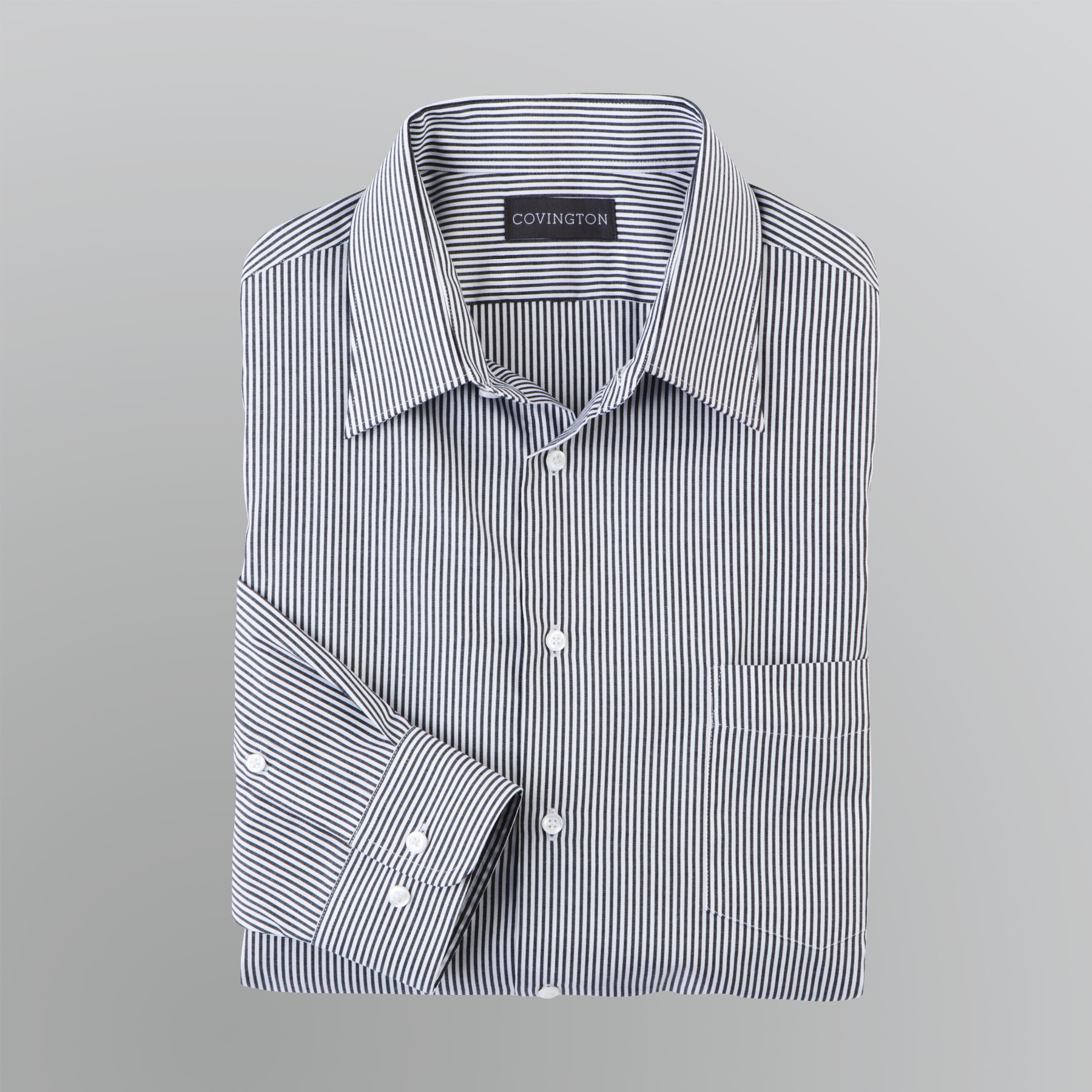 Covington Men's Classic Fit Dress Shirt Black/White 14.5