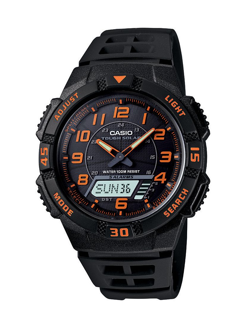 Casio Mens Calendar Day/Date Solar Power Watch w/Orange/Black Case/Dial and Black Band at Sears.com