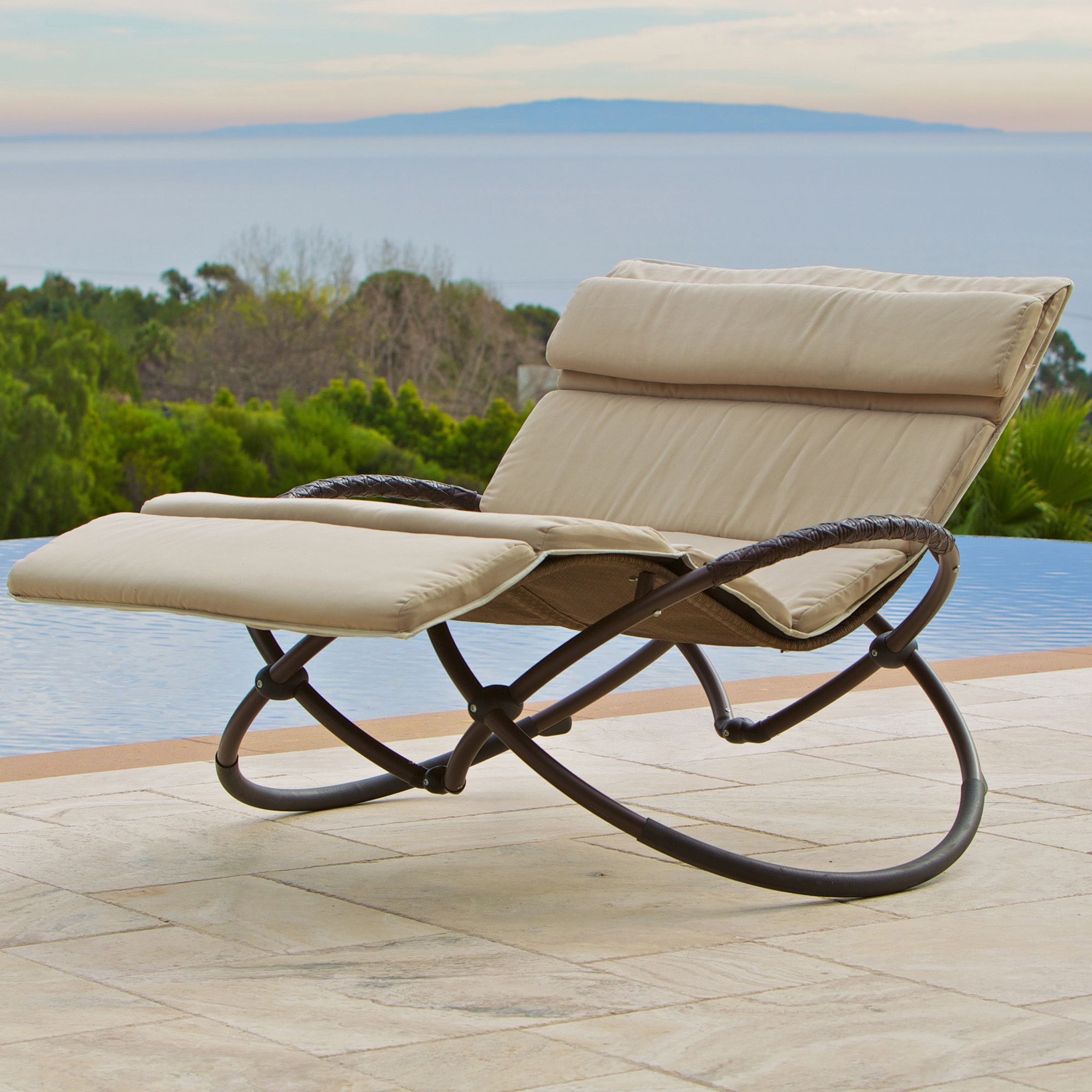 RST Brands Delano Double Orbital Lounger with Cushion Set