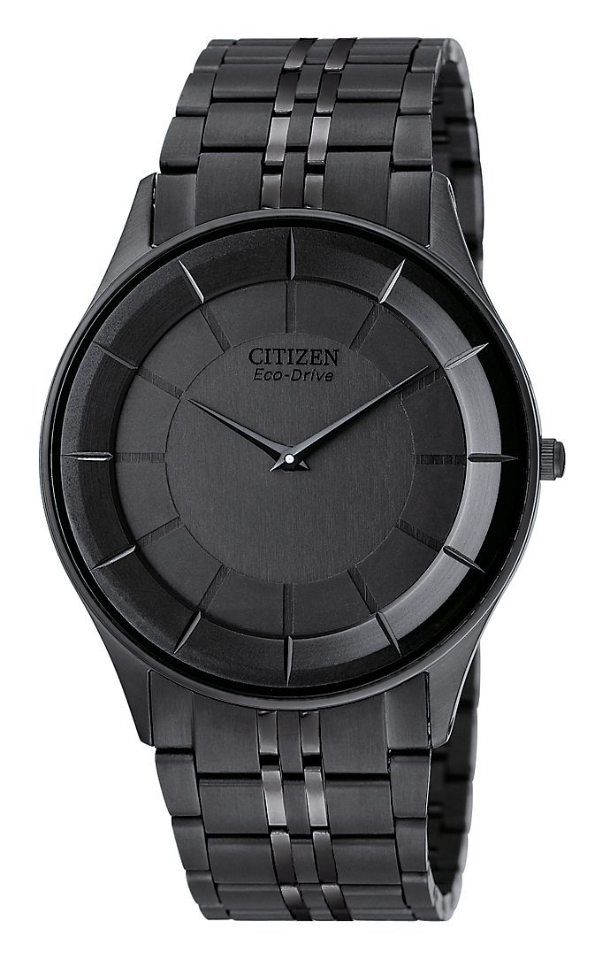 Citizen Mens' Solar Power Watch w/Round Black Case, Dial and Expansion