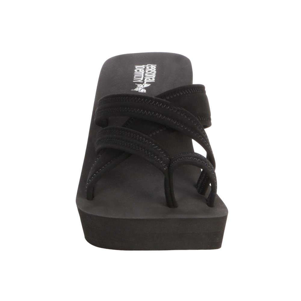 Women's Neo Black Strappy Wedge Sandal