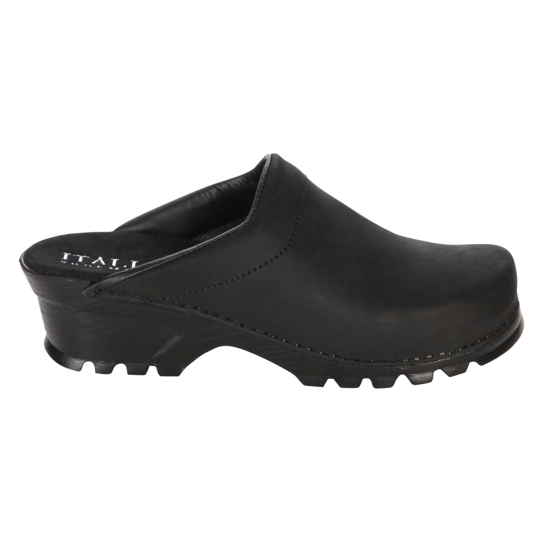 Italian Shoemakers, Inc. Womens Leather Clog 1000 F9 - Black Crazy ...