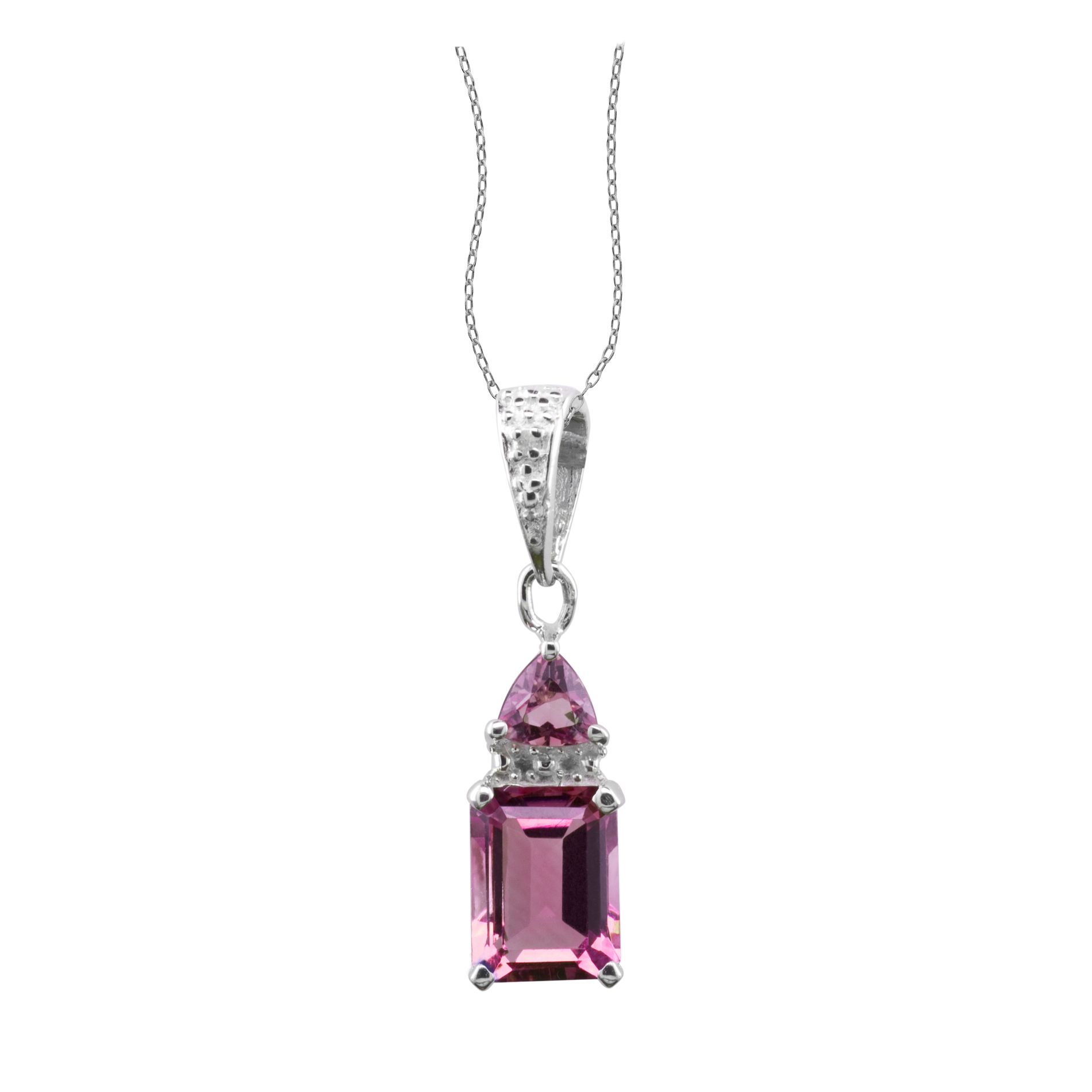 Lab Created Pink Sapphire and Diamond Accent Pendant Sterling Silver at Kmart.com