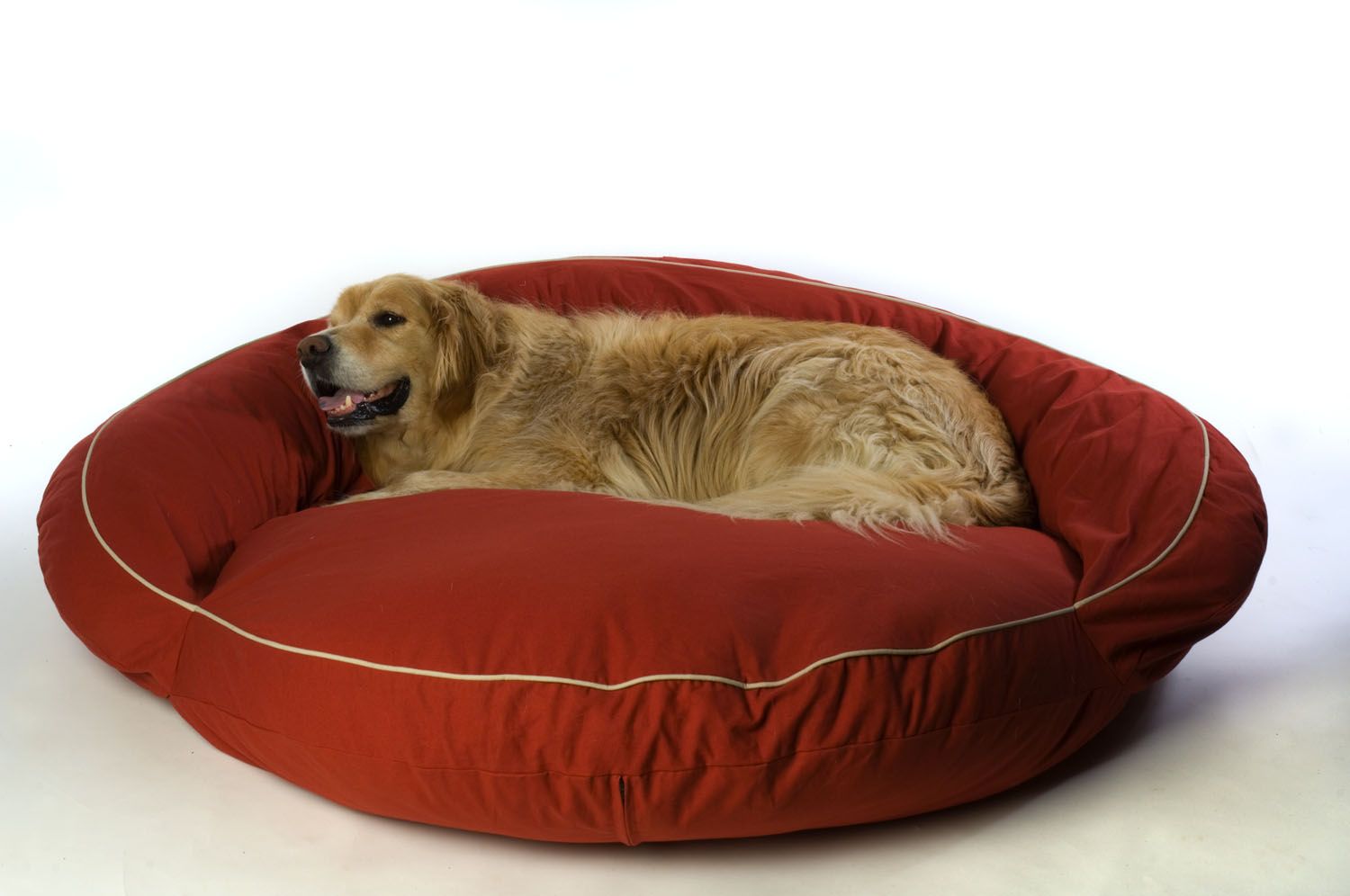 Carolina Pet Large Classic Twill Bolster Bed - Barn Red w/Khaki Cording at Kmart.com
