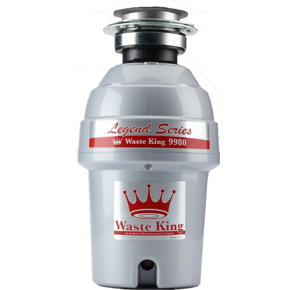 Waste King 9980 Legend Series 1.0 HP 3 Bolt Mount Garbage Disposer Gray