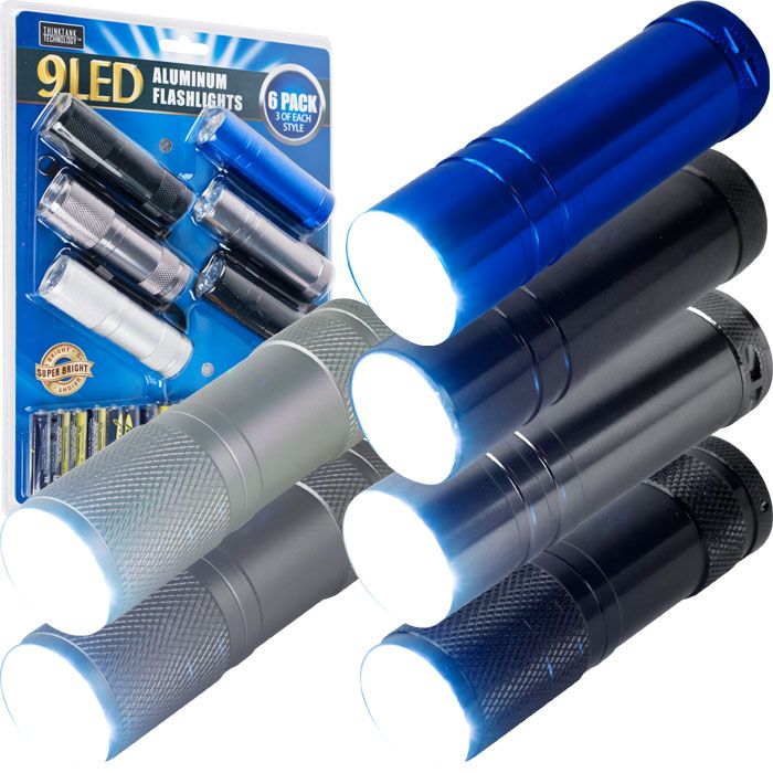 Thinktank Technology 6 Pack of Aluminum 9-LED Flashlights with Batteries at Kmart.com