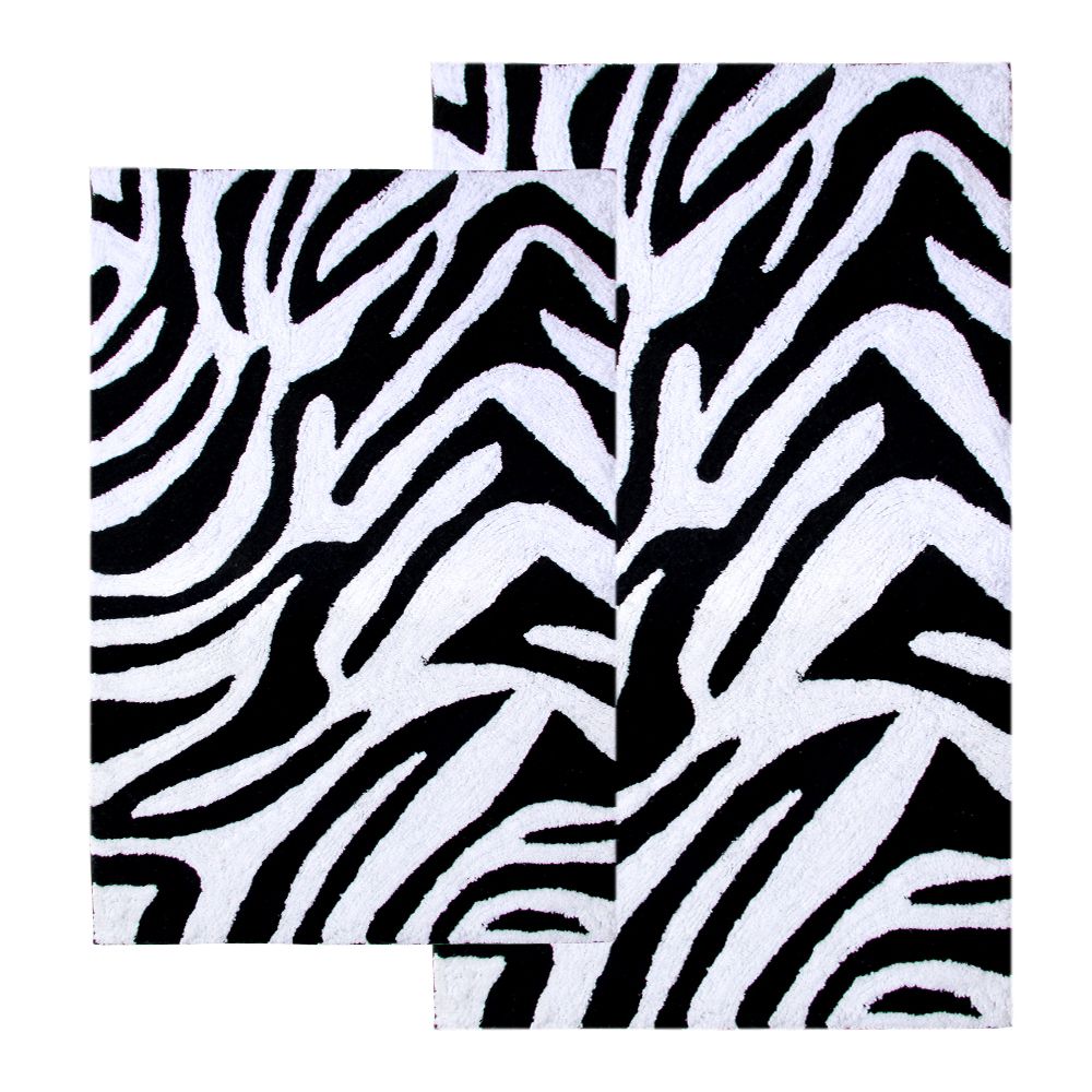 Chesapeake Merchandising 2 Piece Zebra Bath Rug Set - 21"x34" & 24"x40" - Black & White color at Kmart.com