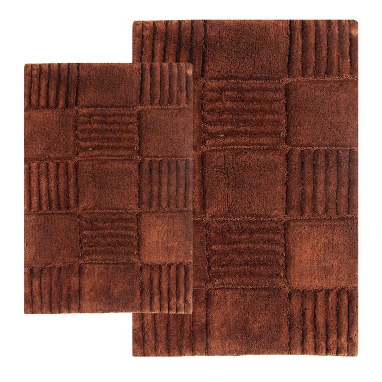 Chesapeake Merchandising 2 Piece Checkerboard Bath Rug Set - 21"x34" & 24"x40", Chocolate at Kmart.com