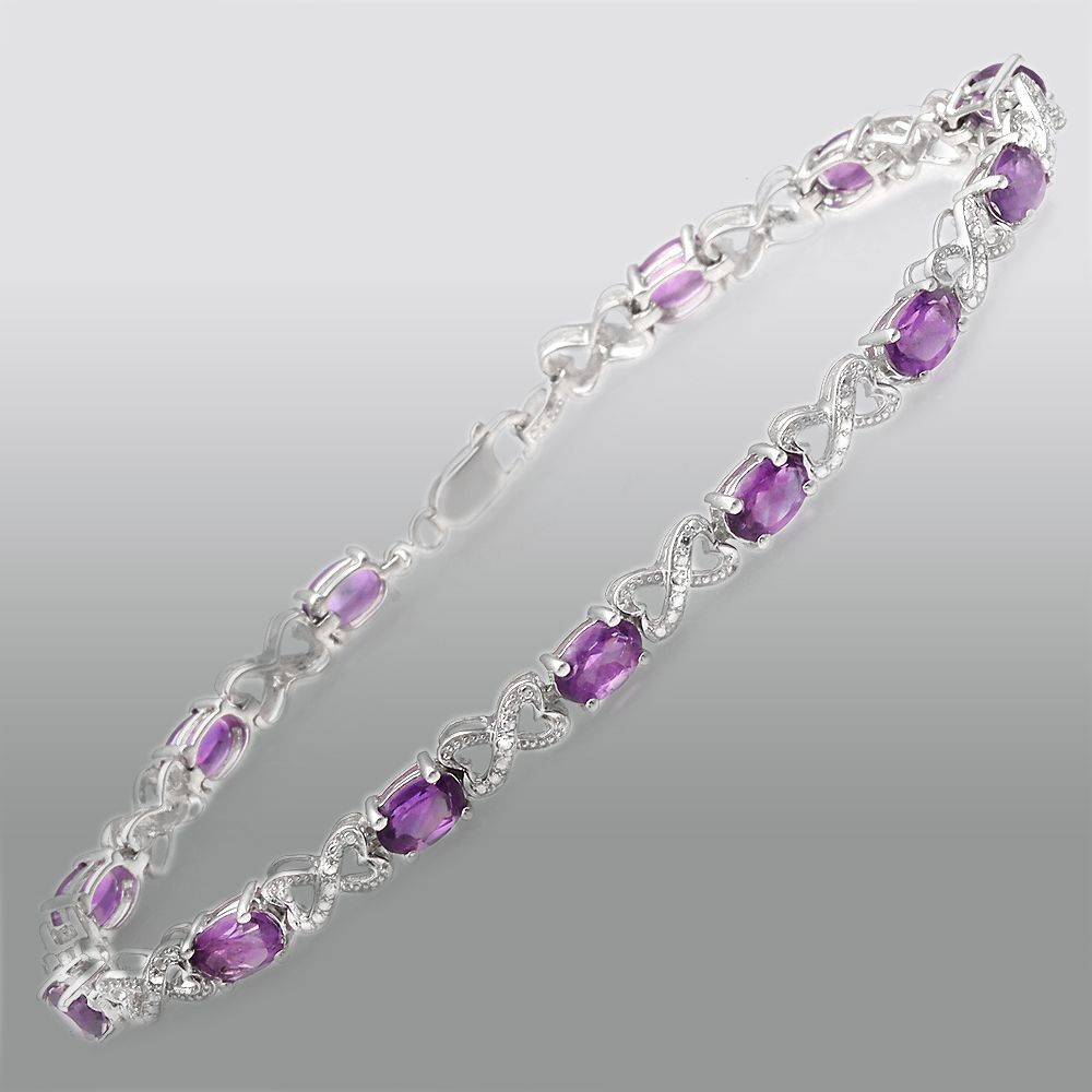Genuine Amethyst Heart Bracelet in Sterling Silver at Sears.com